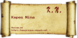 Kepes Nina névjegykártya
